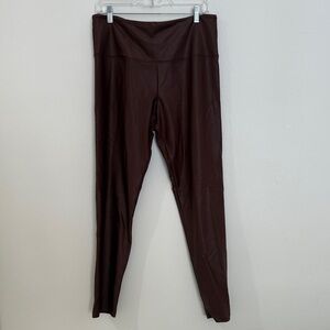 Women's Brown Faux Leather Leggings